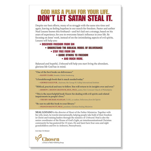 Back cover of the Unbound: A Practical Guide to Deliverance by Lozano