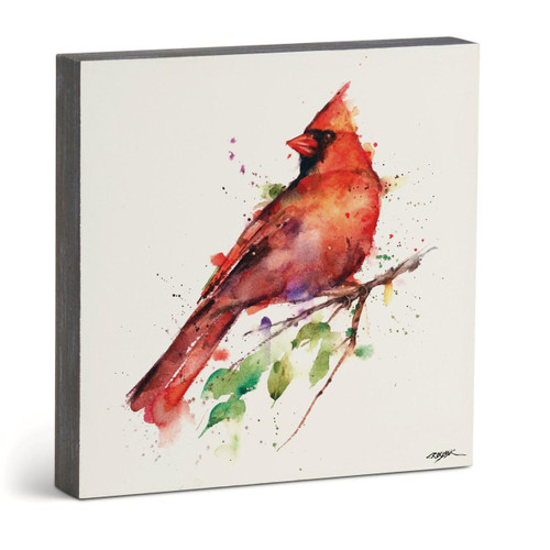 Side view of the 10x10IN Spring Cardinal Plaque