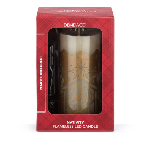 Packaging for the DEMDACO LED Nativity Candle