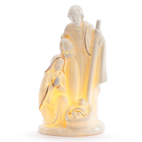 DEMDACO Ceramic LED Holy Family Figurine with LED light on