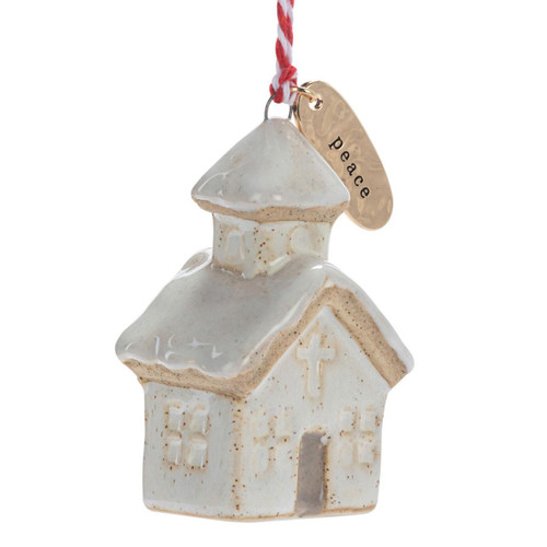 Side view of the DEMDACO Ceramic Peace Ornament