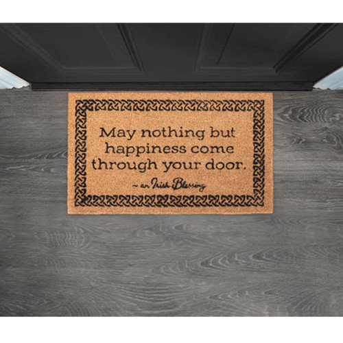Irish Blessing Doormat shown in front of a door