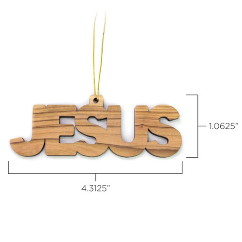 Dimensions for the Jesus Olive Wood Christmas Ornament