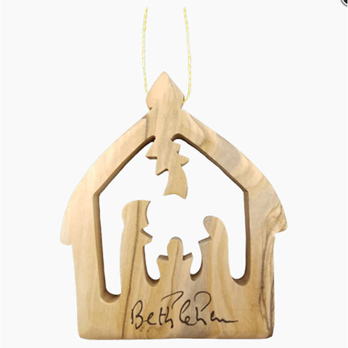 Olive Wood Nativity Christmas Ornament