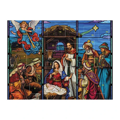 D3428 Nativity Stained Glass Advent Calendar