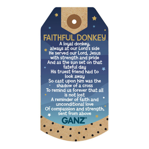 Plush Faithful Donkey story on the tag