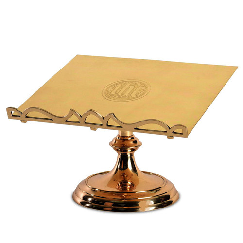 H-380 Brass Missal Stand with IHS Design