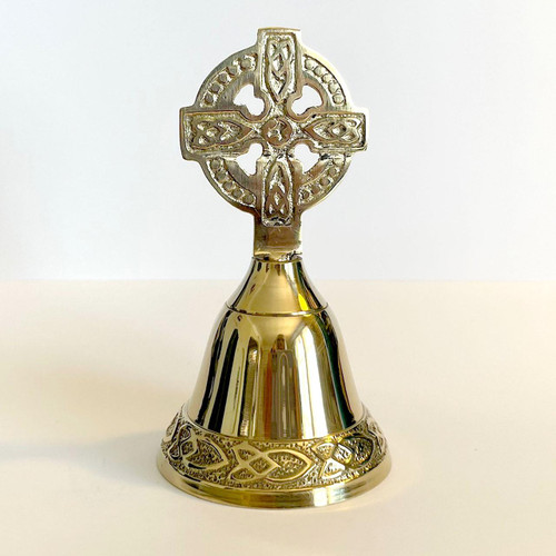 Small Brass Celtic Cross Bell