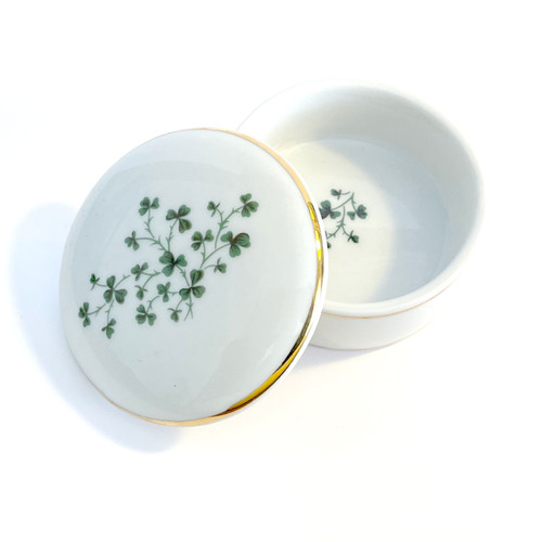 Round Shamrock Keepsake Box