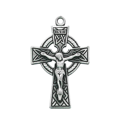 Detail photo of the 24IN Sterling Celtic Cross Necklace