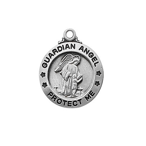Detail photo of the 18in Sterling Guardian Angel Necklace