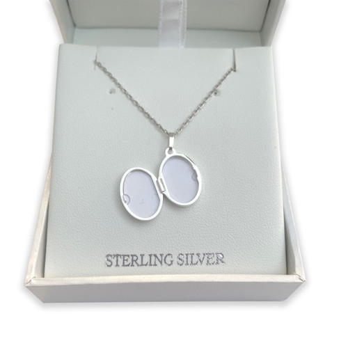 Inside of the Sterling Dove Locket Necklace