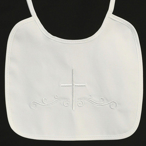 Baptism Baby Bib with Cross