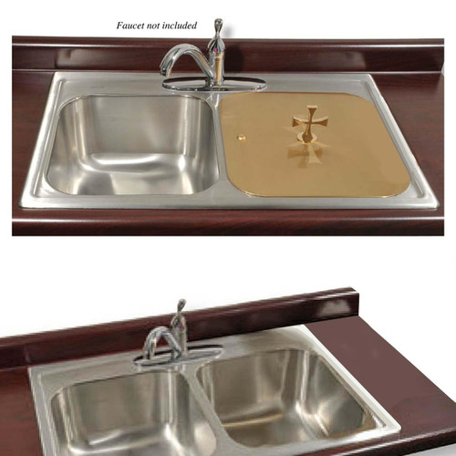 20SCM84-B Sacrarium | Double Rectangular Bowl | Lift-Off Cover