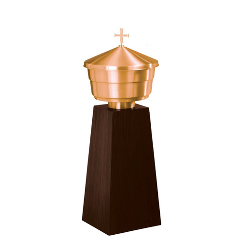 113728 Baptismal Font on Walnut Base 17"