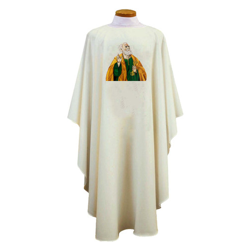 Saint Peter Chasuble from Beau Veste Collection of Saints Series-Off-White