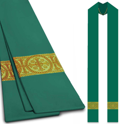 Assisi Overlay Stole in Elias Green