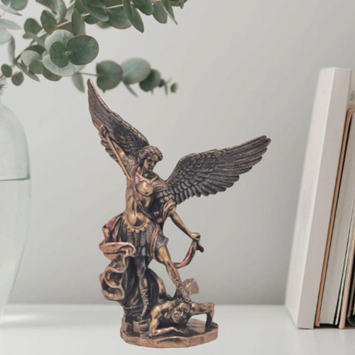 8" St. Michael Statue shown in a home setting