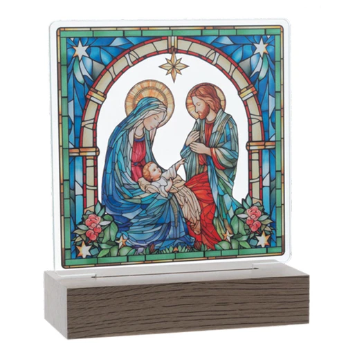 Acrylic LED Holy Family Tabletop Decor without the light on