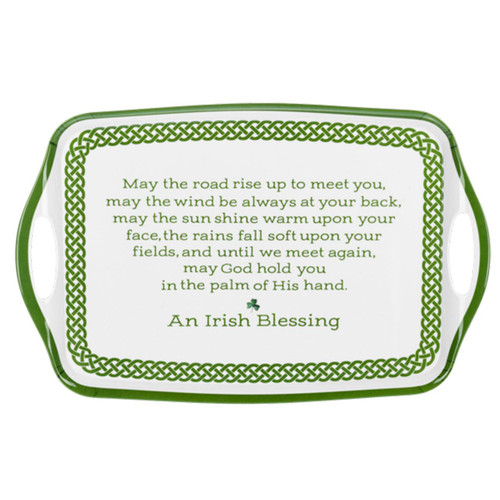 Irish Blessing Serving Tray with the "May the Road Rise Up To Meet You" on the tray surface