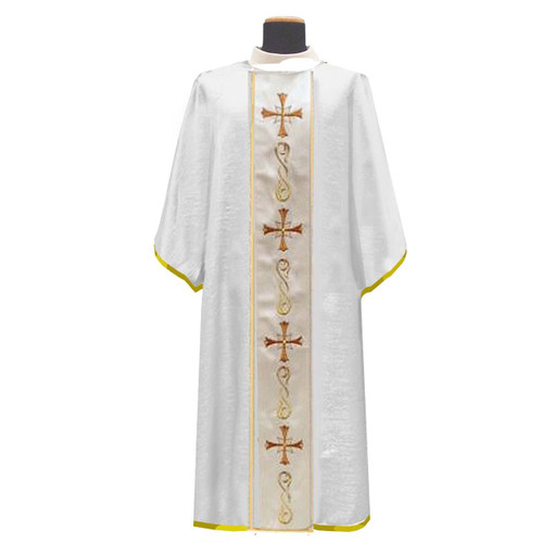659 Dalmatic in Lana Oro Barre White
