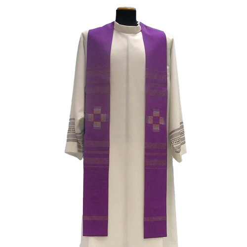 860 Purple Overlay Stole in Linea