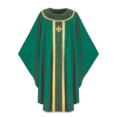3358 Green Chasuble w/ Goya Damask Accents