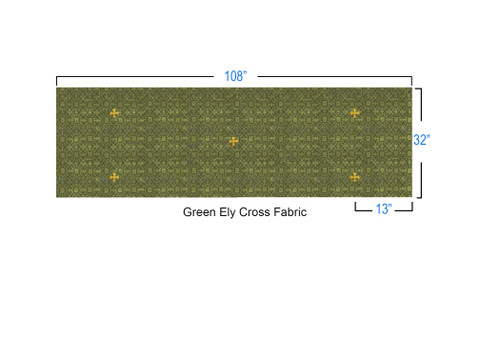 Custom Green Ely Cross Altar Cloth Dimension
