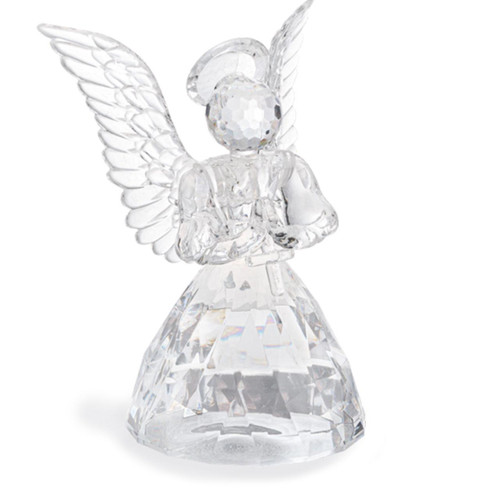 Side view of the Acrylic Angel Holding a Cross
