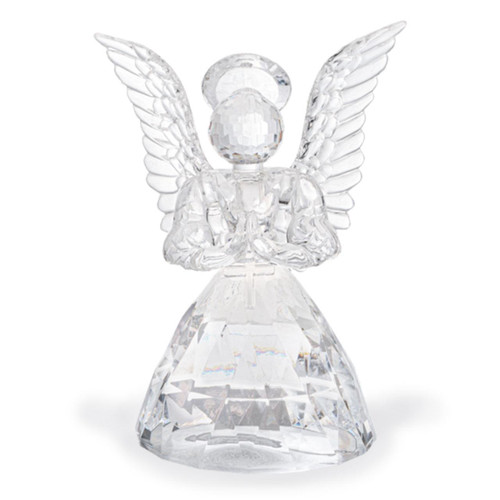Acrylic Angel Holding a Cross made from clear acrylic