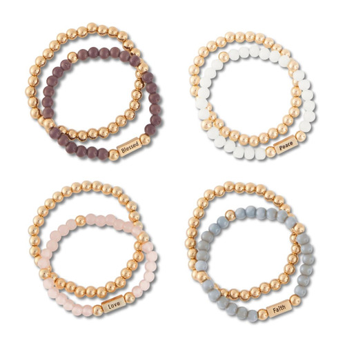 Inspirational Bracelet Set in Assorted Colors