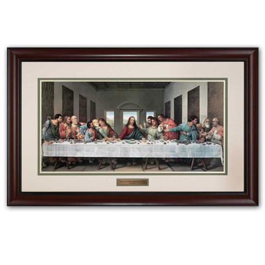 DaVinci Last Supper Cherry Frame 34x20 | St. Patrick's Guild