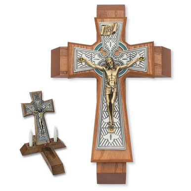 Celtic Cross Walnut Sick Call Set- 11