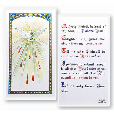 Holy Spirit Prayer Card Laminated | St. Patrick's Guild
