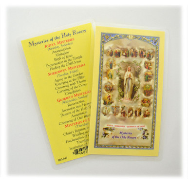 Mysteries of the Holy Rosary Laminated Holy Card - Our Daily Bread