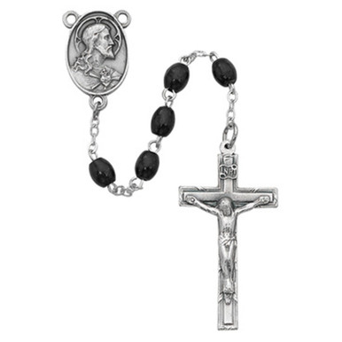 Black St. Benedict Rosary w/Deluxe Crucifix