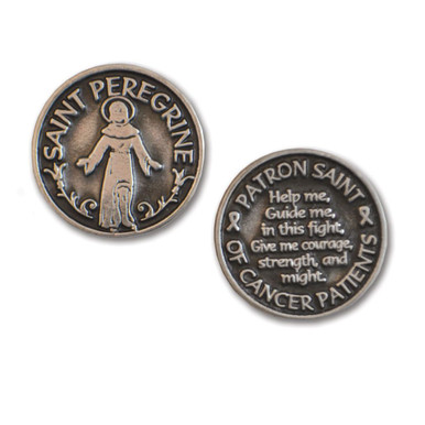 St Peregrine Medal Prayer Card with metal medal in keepsake wallet St Peregrine Medal Prayer Card with metal medal in keepsake wallet