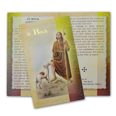 St Roch Mini Lives Holy Card | St. Patrick's Guild