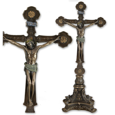 Standing Double Sided Crucifix 12.5IN | St. Patrick's Guild