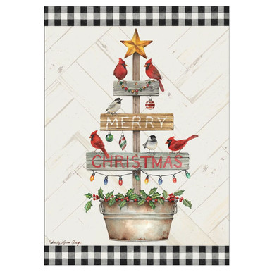 Farmhouse Tree Cardinal Christmas Cards