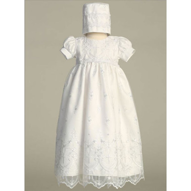 xscape dress Traditional Christening Gown With Sash & Bonnet – Pepa London main image 1