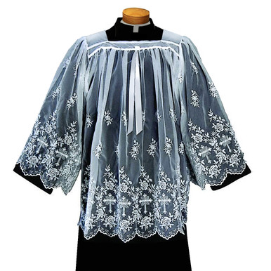1415X Washable Sheer Nylon Surplice w/Embroidery | St. Patrick's Guild