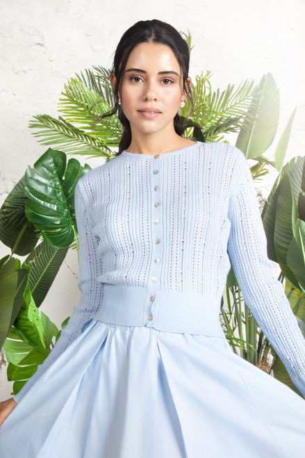 LIGHT BLUE COTTON SKIRT