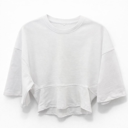 WHITE TOP WITH WAIST DESIGN