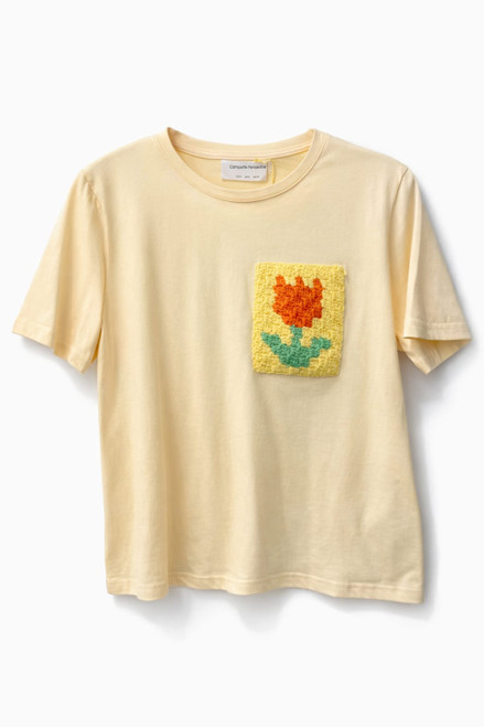 T-SHIRT WITH TULIP DESIGN POCKET