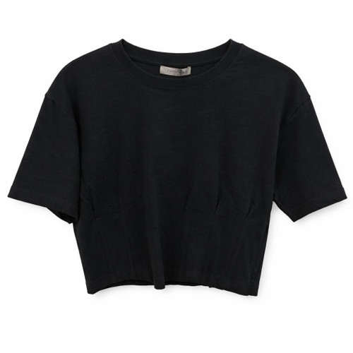 BLACK TOP WITH DESIGN WAIST