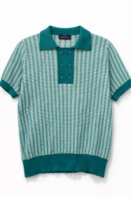 GREEN KNIT DESIGN PULLOVER