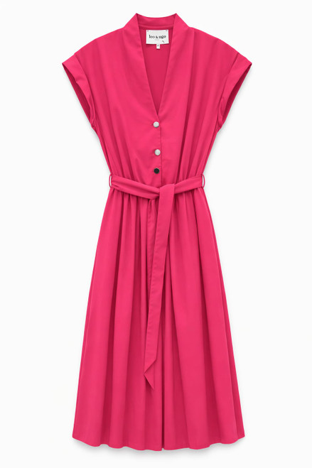 RASPBERRY SHIRT DRESS WITH BELT