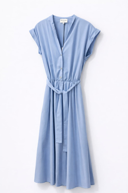 LIGHT BLUE BELTED DRESS