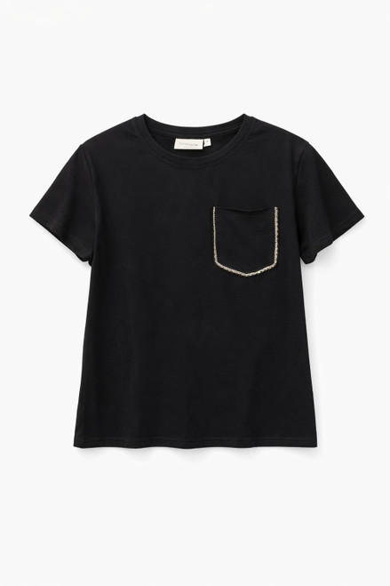 BLACK TOP WITH POCKET DESIGN